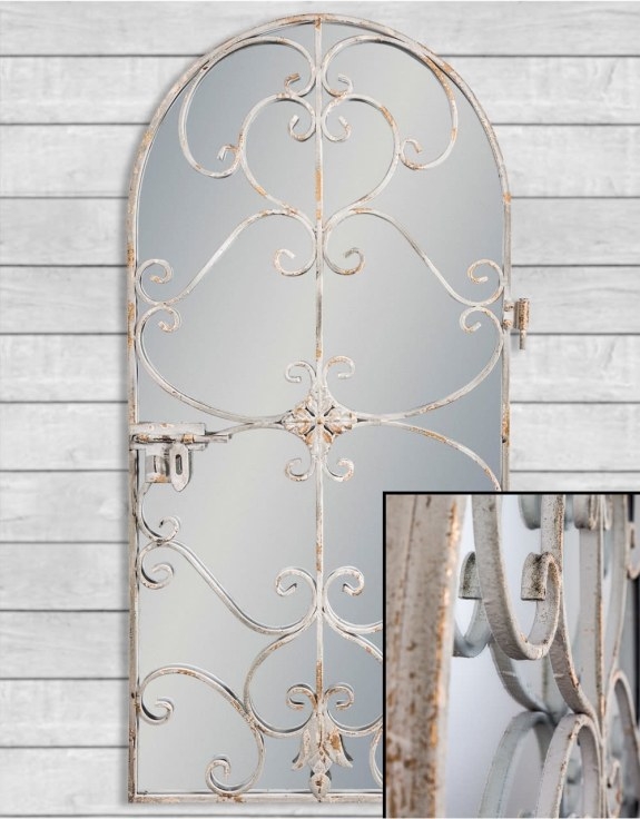 Product photograph of Rustic Chantilly Garden Gate Wall Mirror - 59cm X 117cm from Choice Furniture Superstore.