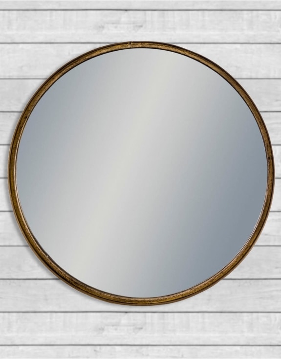 Product photograph of Large Deep Framed Cylinder Mirror - 80cm X 80cm from Choice Furniture Superstore.