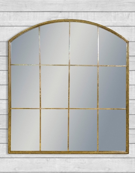 Product photograph of Antique Arch Window Pane Mirror - 80cm X 91cm from Choice Furniture Superstore.