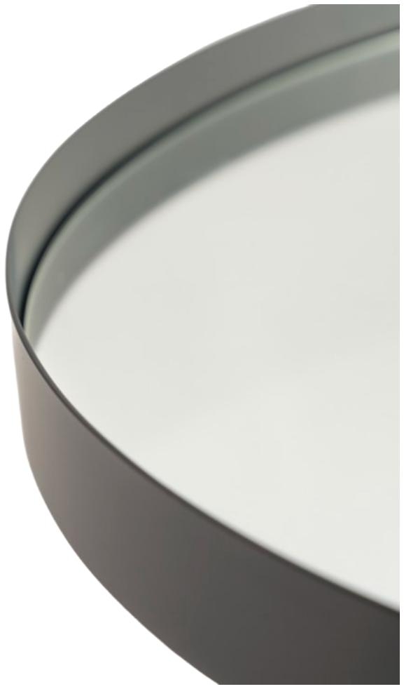 Product photograph of Large Round Matt Black Framed Mirror - 76cm X 76cm from Choice Furniture Superstore.