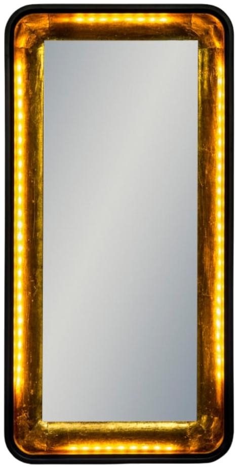 Product photograph of Limehouse Grey And Gold Rectangular Led Lighting Wall Mirror - 60cm X 120cm from Choice Furniture Superstore.