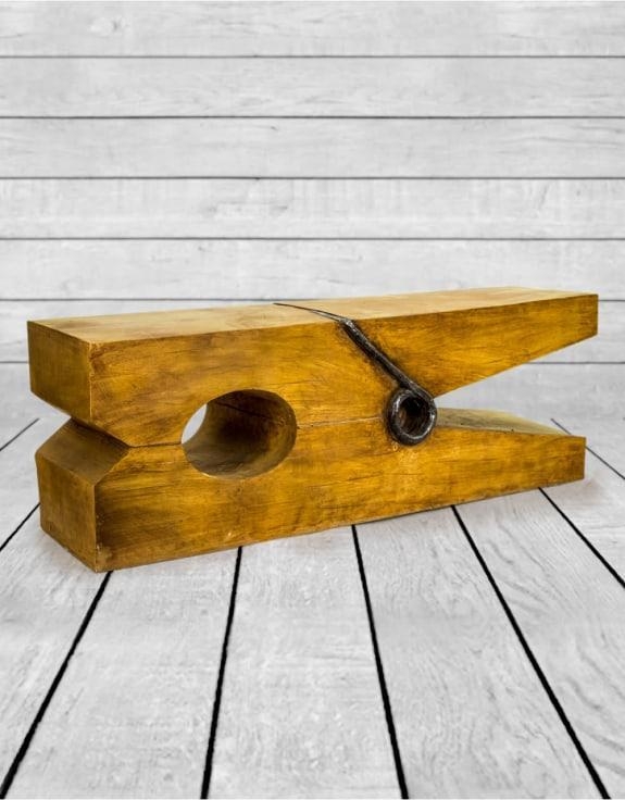 Product photograph of Giant Wooden Effect Clothes Peg Table from Choice Furniture Superstore.