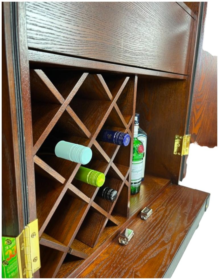 Product photograph of Soho Steamer Large Leather Two-door Wine Cabinet from Choice Furniture Superstore.