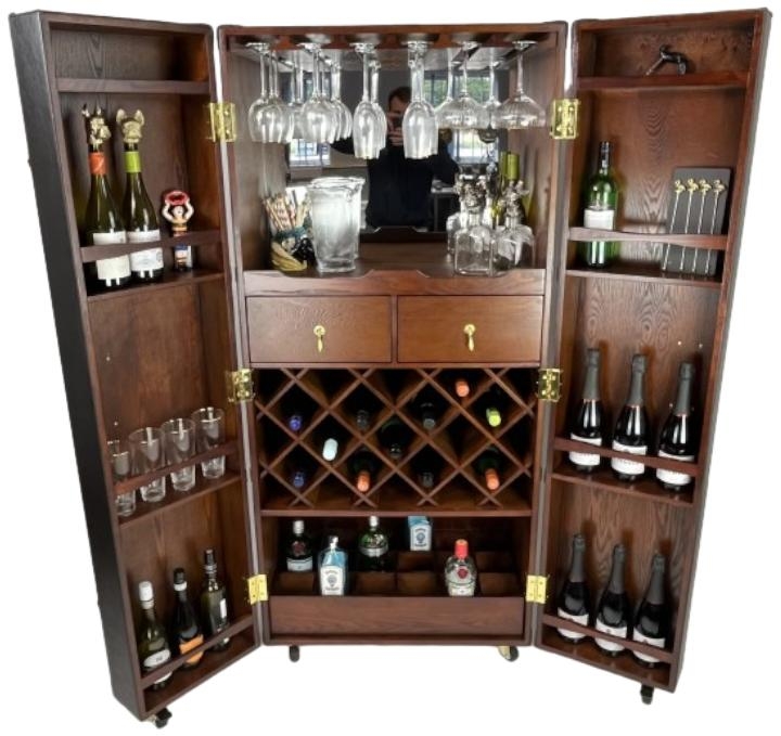 Product photograph of Soho Steamer Extra Large Two-door Bar Cabinet from Choice Furniture Superstore.