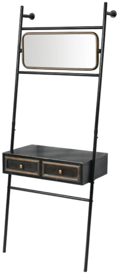 Product photograph of Black And Antique Gold Orwell Industrial Console Unit With Mirror from Choice Furniture Superstore.