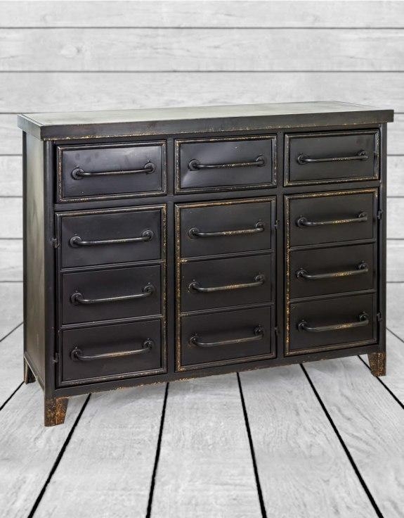 Product photograph of Black Verne Multi Drawer Sideboard from Choice Furniture Superstore.