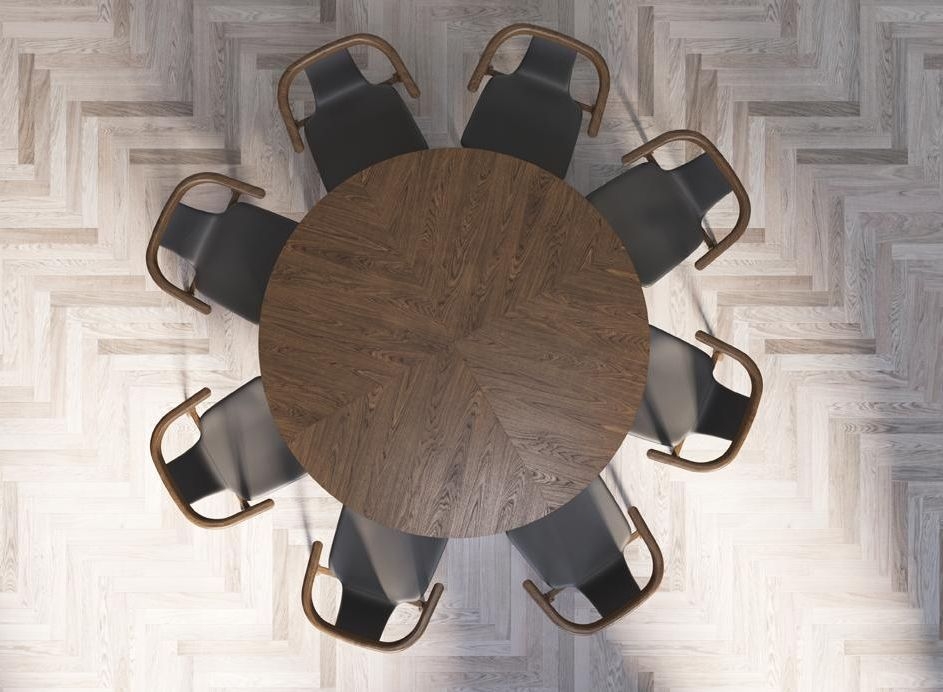 Product photograph of Skovby Sm128 9 Seater Round Dining Table from Choice Furniture Superstore.