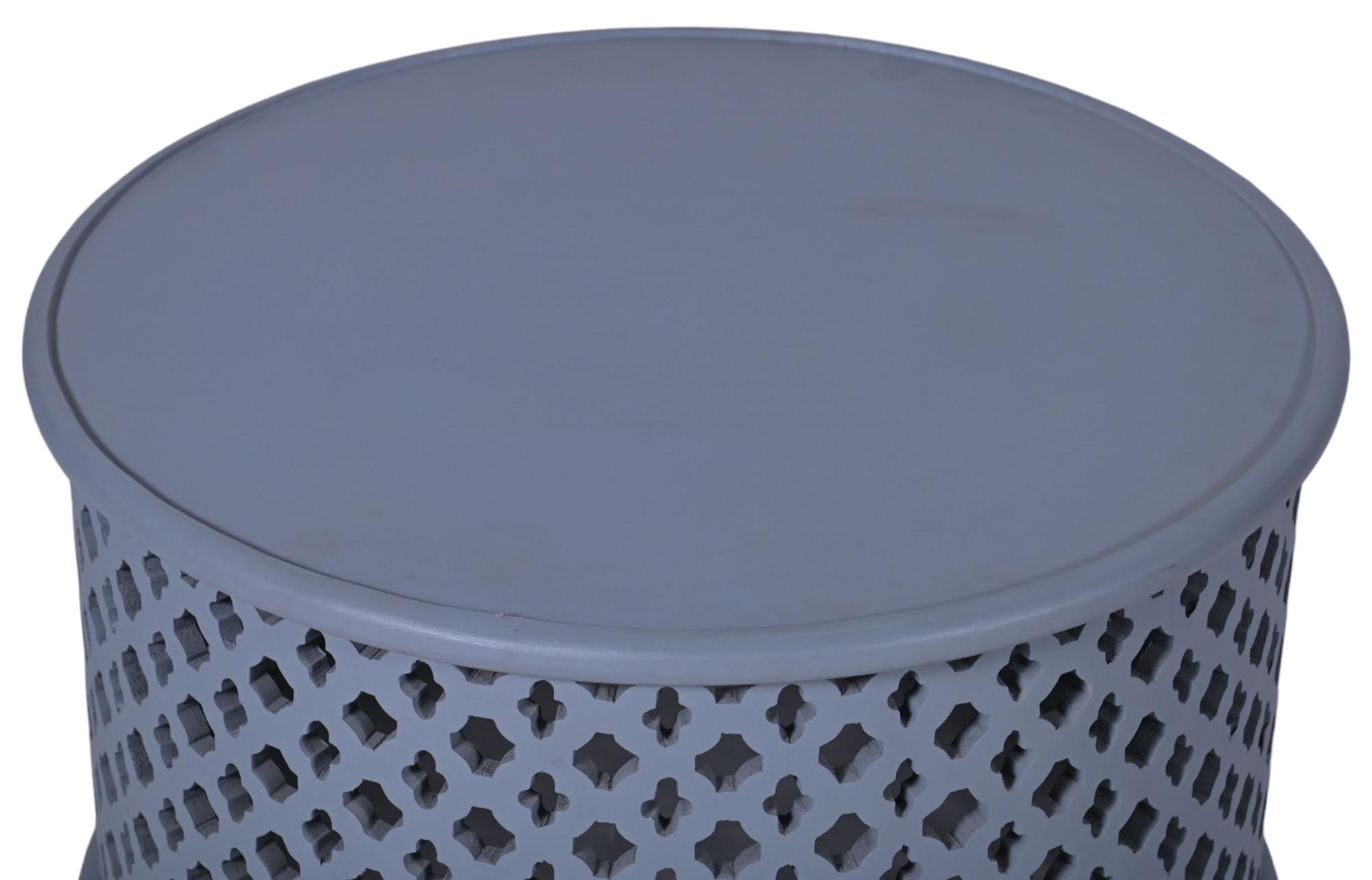 Product photograph of Clearance - Jaipur Lattice Grey Mango Wood Round Coffee Table from Choice Furniture Superstore.