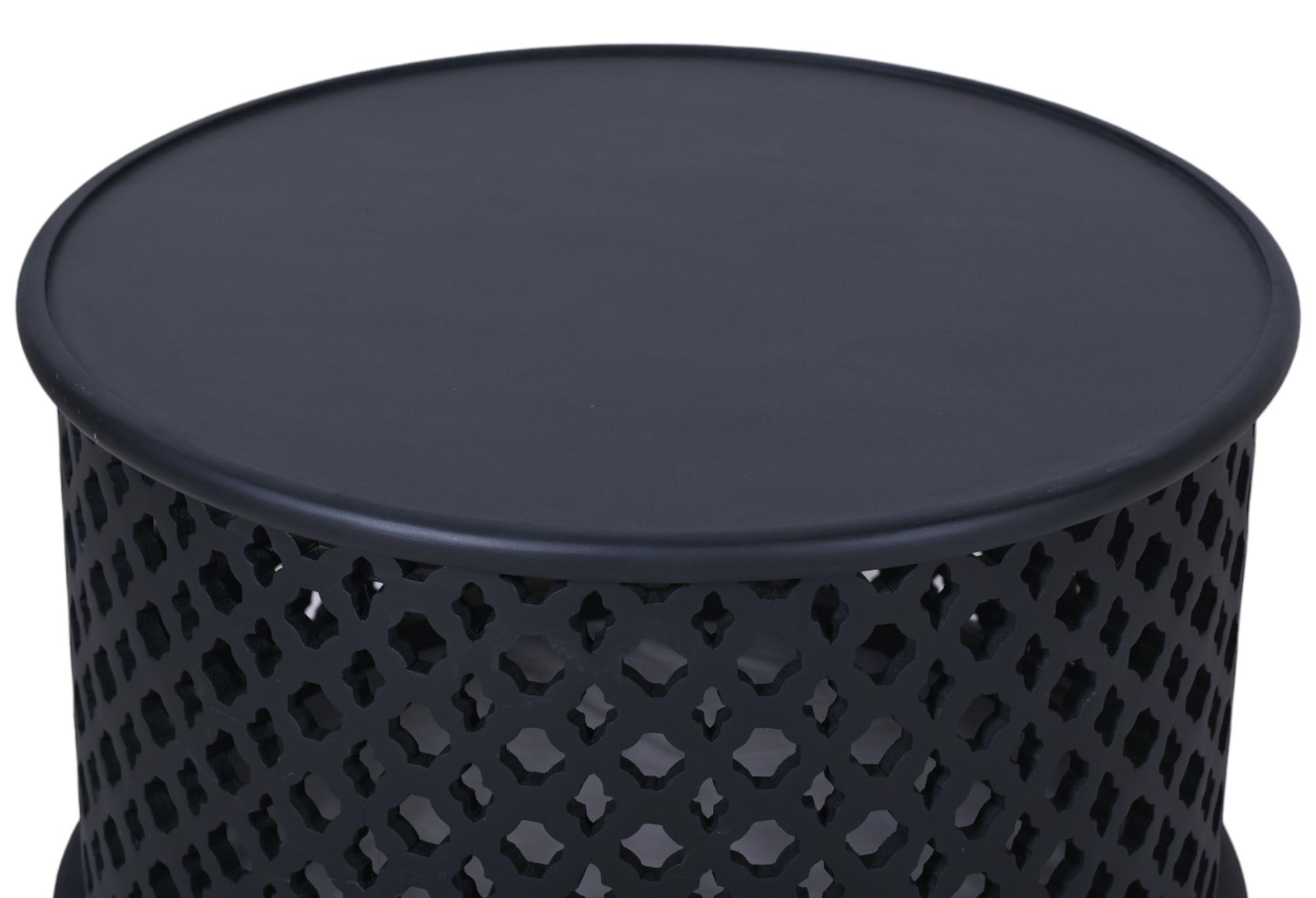 Product photograph of Clearance - Jaipur Lattice Black Mango Wood Round Coffee Table from Choice Furniture Superstore.