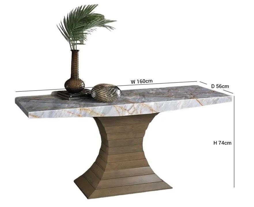 Product photograph of Stone International Opera Marble And Wood Console Table from Choice Furniture Superstore.