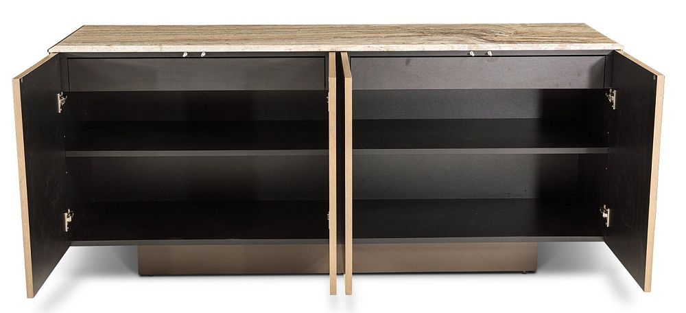 Product photograph of Stone International Opera Marble And Wood 4 Door Sideboard from Choice Furniture Superstore.