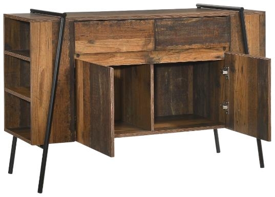 Product photograph of Abbey Rustic Oak 2 Doors 2 Drawer Sideboard from Choice Furniture Superstore.