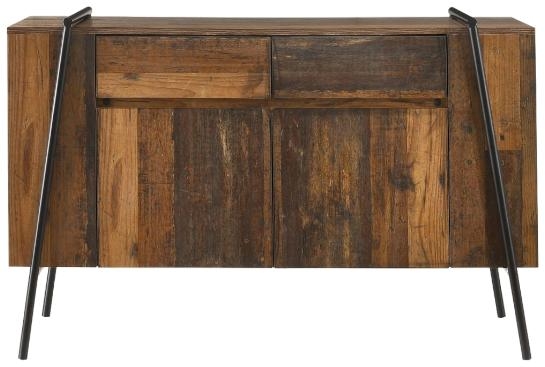 Product photograph of Abbey Rustic Oak 2 Doors 2 Drawer Sideboard from Choice Furniture Superstore.