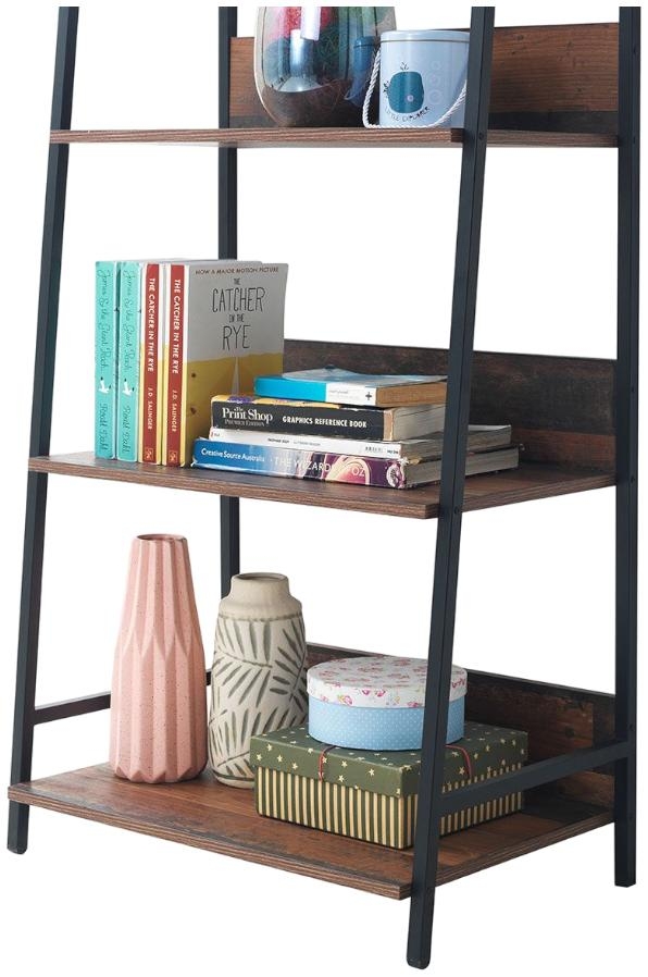 Product photograph of Abbey Rustic Oak 4 Shelves Bookcase from Choice Furniture Superstore.