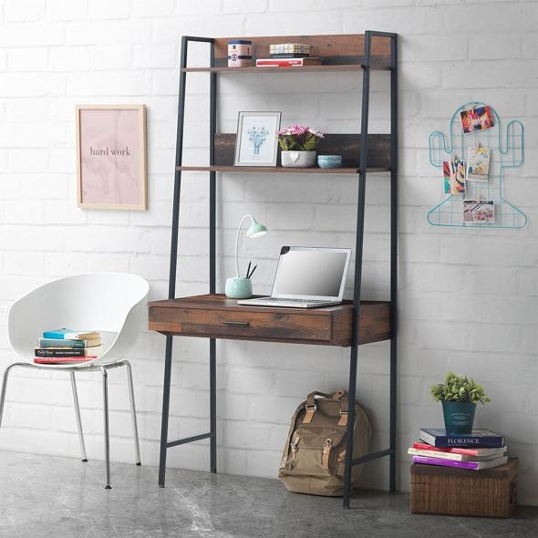 Product photograph of Abbey Rustic Oak 1 Drawer Desk from Choice Furniture Superstore.