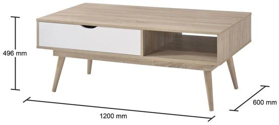 Product photograph of Alford 1 Drawer Coffee Table from Choice Furniture Superstore.
