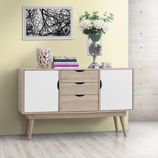 Product photograph of Alford 2 Door 3 Drawer Sideboard from Choice Furniture Superstore.