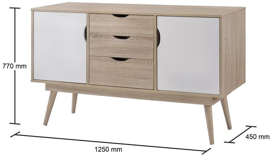 Product photograph of Alford 2 Door 3 Drawer Sideboard from Choice Furniture Superstore.