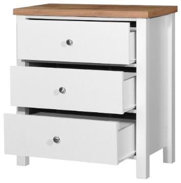 Product photograph of Astbury White And Oak 3 Drawer Chest from Choice Furniture Superstore.