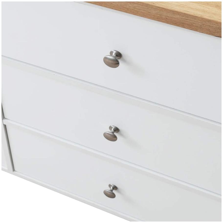 Product photograph of Astbury White And Oak 6 Drawer Chest from Choice Furniture Superstore.