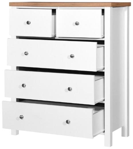 Product photograph of Astbury White And Oak 2 3 Drawer Chest from Choice Furniture Superstore.
