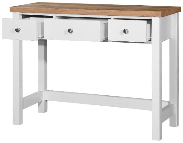 Product photograph of Astbury White And Oak 3 Drawer Dressing Table from Choice Furniture Superstore.