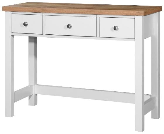 Product photograph of Astbury White And Oak 3 Drawer Dressing Table from Choice Furniture Superstore.