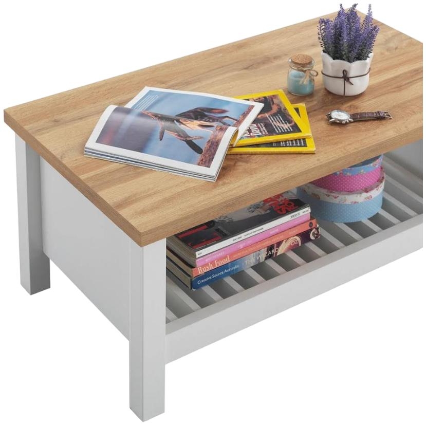 Product photograph of Astbury White And Oak Coffee Table from Choice Furniture Superstore.