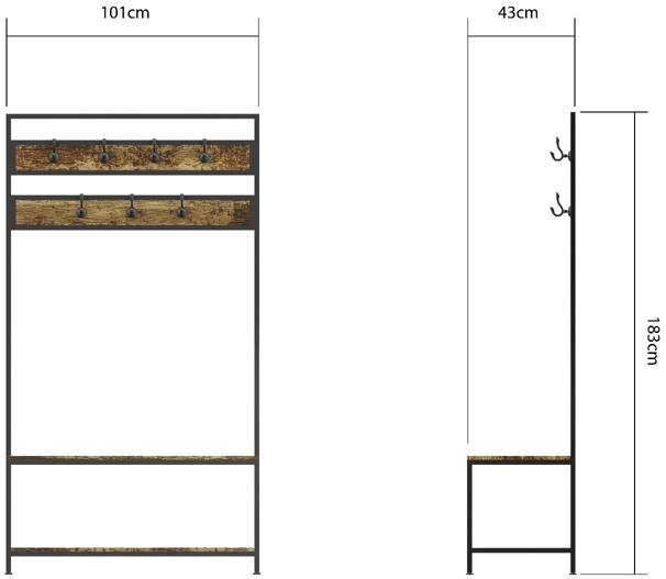 Product photograph of Bala Living Rustic Oak Coat Rack from Choice Furniture Superstore.