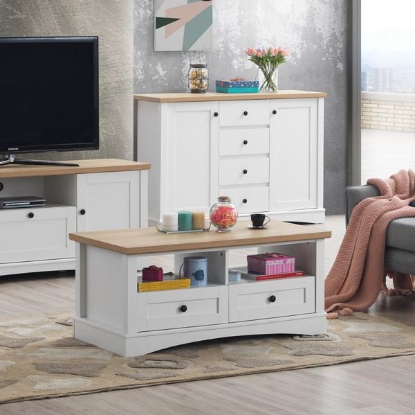 Product photograph of Carden 2 Drawer Coffee Table from Choice Furniture Superstore.