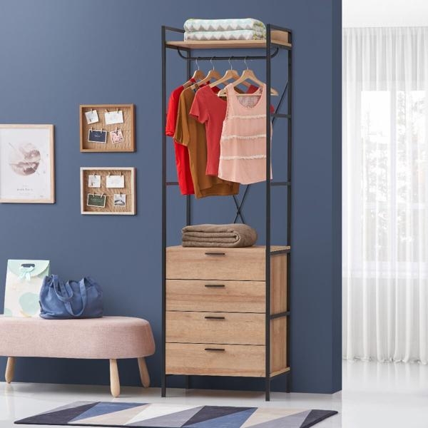 Product photograph of Claire Riviera Oak 4 Drawer Wardrobe from Choice Furniture Superstore.