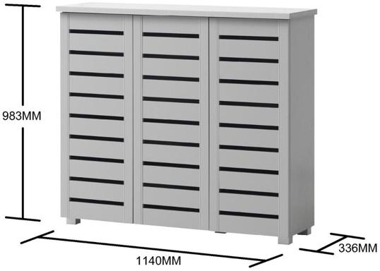 Product photograph of Essentials 3 Door Shoe Cabinet from Choice Furniture Superstore.