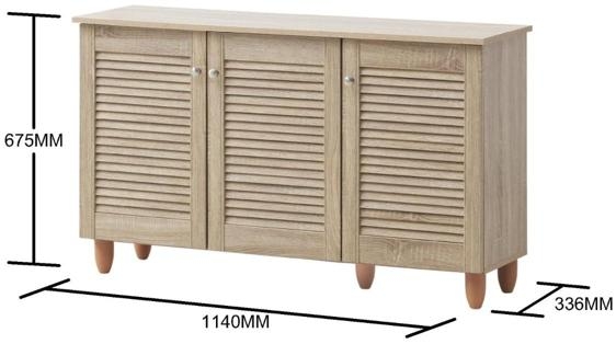 Product photograph of Essentials 3 Door 15 Pairs Shoe Cabinet from Choice Furniture Superstore.