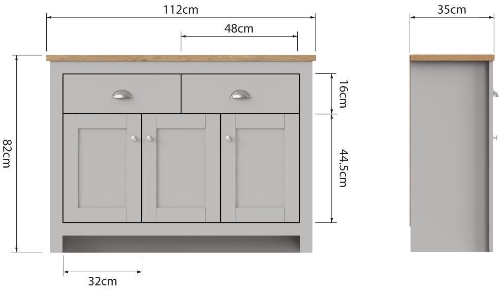 Product photograph of Lisbon 3 Door 2 Drawer Sideboard from Choice Furniture Superstore.