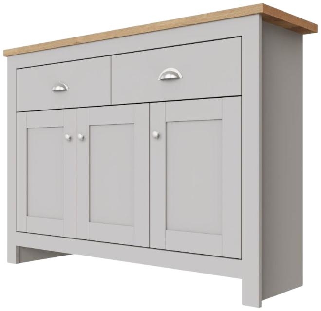 Product photograph of Lisbon 3 Door 2 Drawer Sideboard from Choice Furniture Superstore.