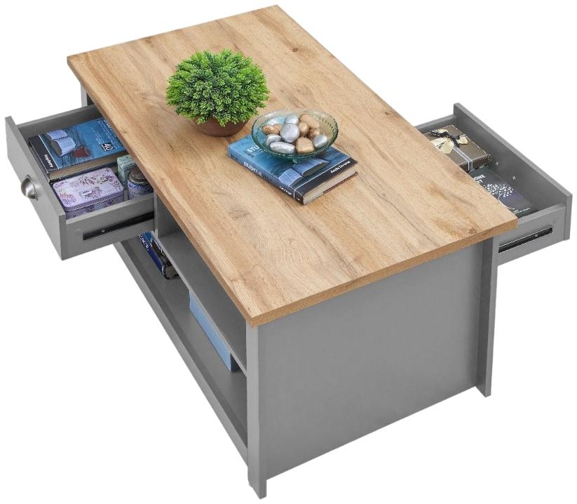 Product photograph of Lisbon 2 Drawer Coffee Table from Choice Furniture Superstore.