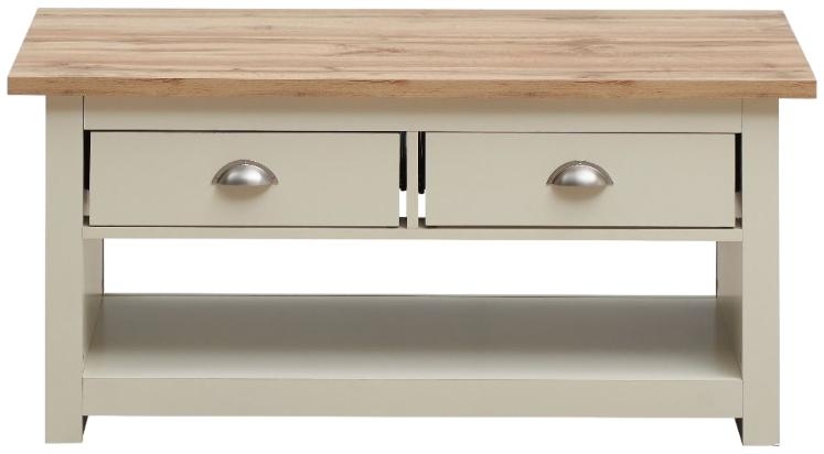 Product photograph of Lisbon 2 Drawer Coffee Table from Choice Furniture Superstore.