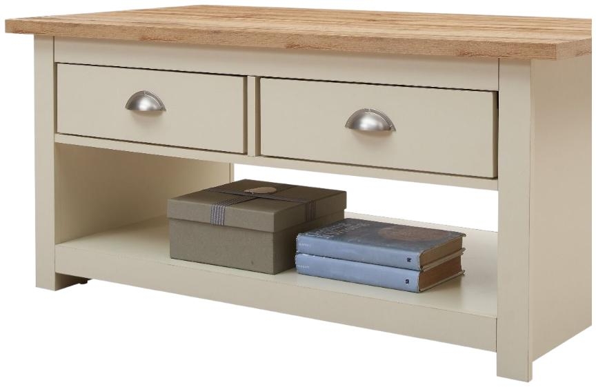 Product photograph of Lisbon 2 Drawer Coffee Table from Choice Furniture Superstore.