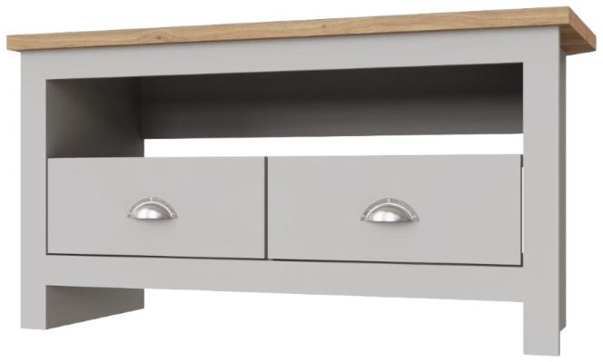 Product photograph of Lisbon 2 Drawer Corner Tv Unit from Choice Furniture Superstore.