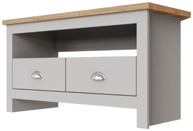 Product photograph of Lisbon 2 Drawer Corner Tv Unit from Choice Furniture Superstore.