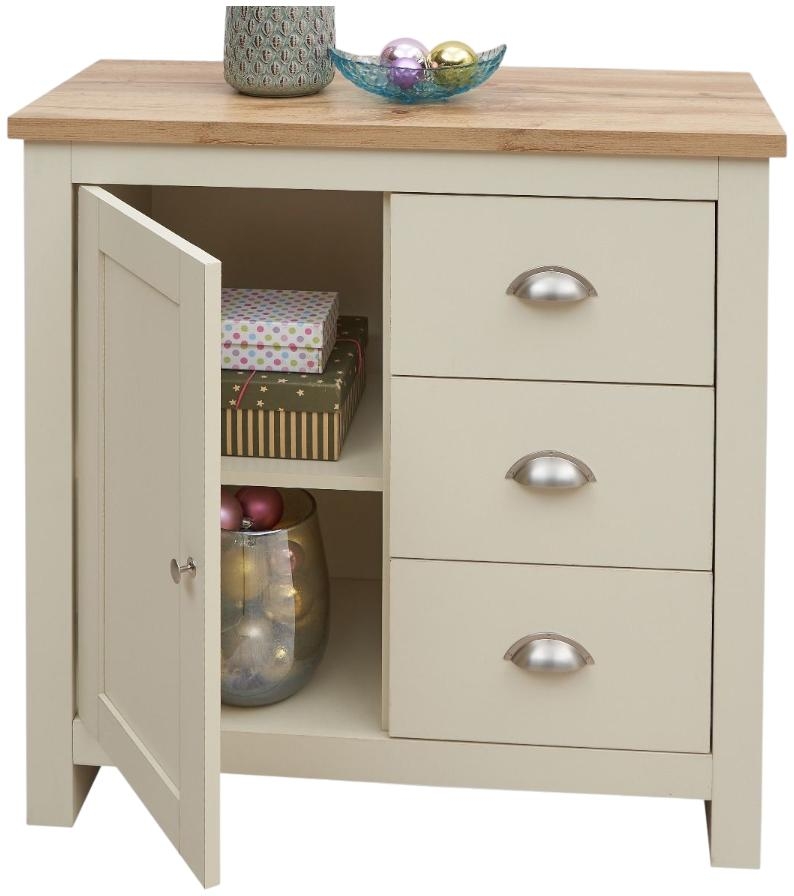 Product photograph of Lisbon 1 Door 3 Drawer Sideboard from Choice Furniture Superstore.