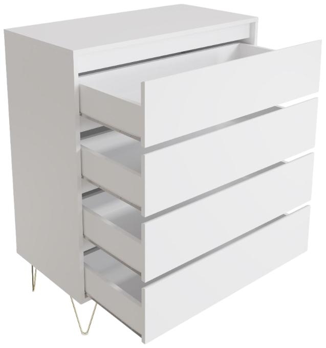 Product photograph of Monaco White 4 Drawer Chest from Choice Furniture Superstore.