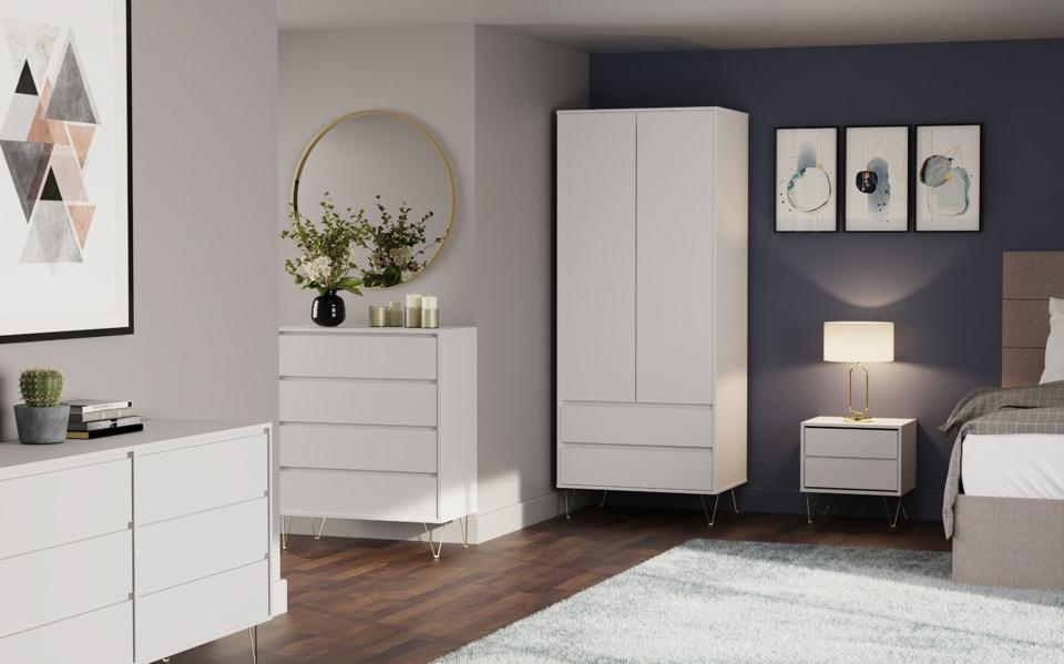 Product photograph of Monaco White 4 Drawer Chest from Choice Furniture Superstore.