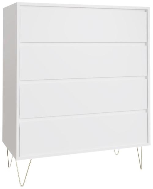 Product photograph of Monaco White 4 Drawer Chest from Choice Furniture Superstore.
