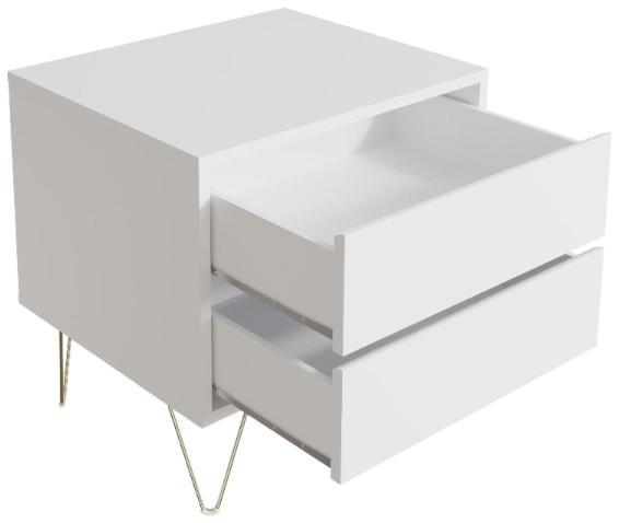 Product photograph of Monaco White 2 Drawer Bedside from Choice Furniture Superstore.