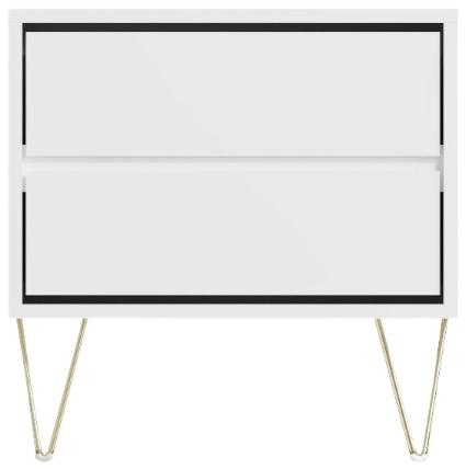 Product photograph of Monaco White 2 Drawer Bedside from Choice Furniture Superstore.