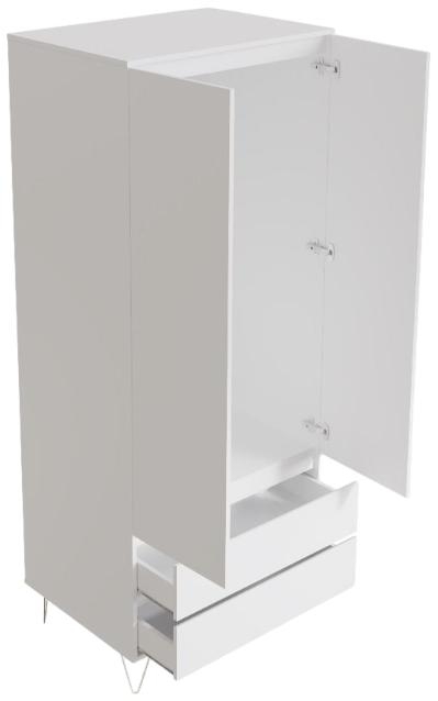 Product photograph of Monaco White 2 Door 2 Drawer Wardrobe from Choice Furniture Superstore.