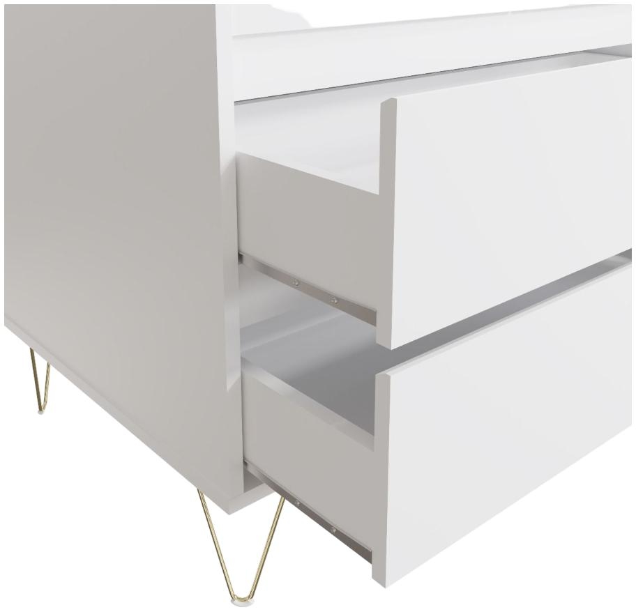 Product photograph of Monaco White 2 Door 2 Drawer Wardrobe from Choice Furniture Superstore.