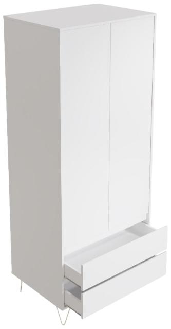 Product photograph of Monaco White 2 Door 2 Drawer Wardrobe from Choice Furniture Superstore.