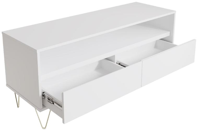 Product photograph of Monaco White 2 Drawer Tv Cabinet from Choice Furniture Superstore.